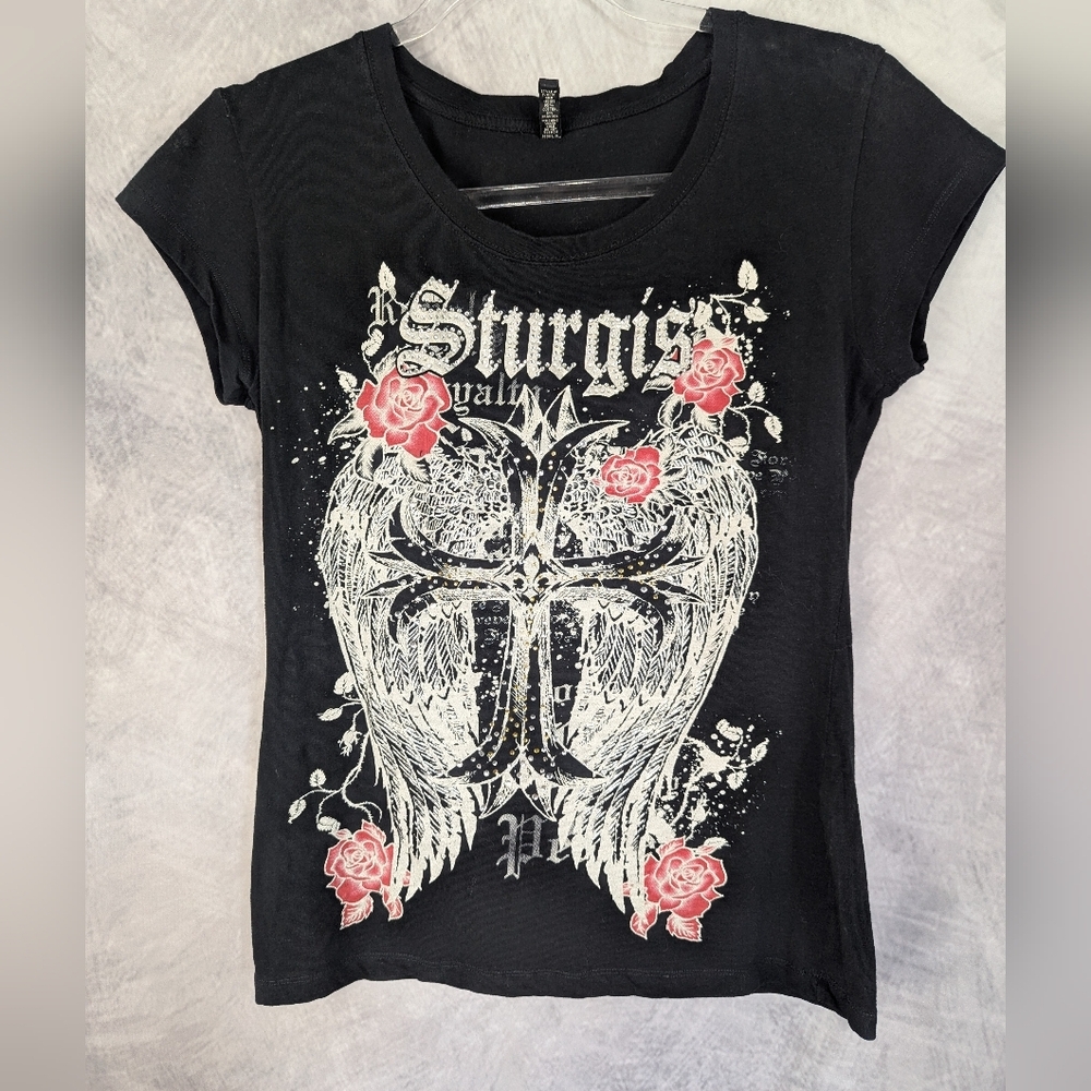 Sturgis Black Hills Rally By Sweet Girl Size XL Youth Roses/Wings/Cross